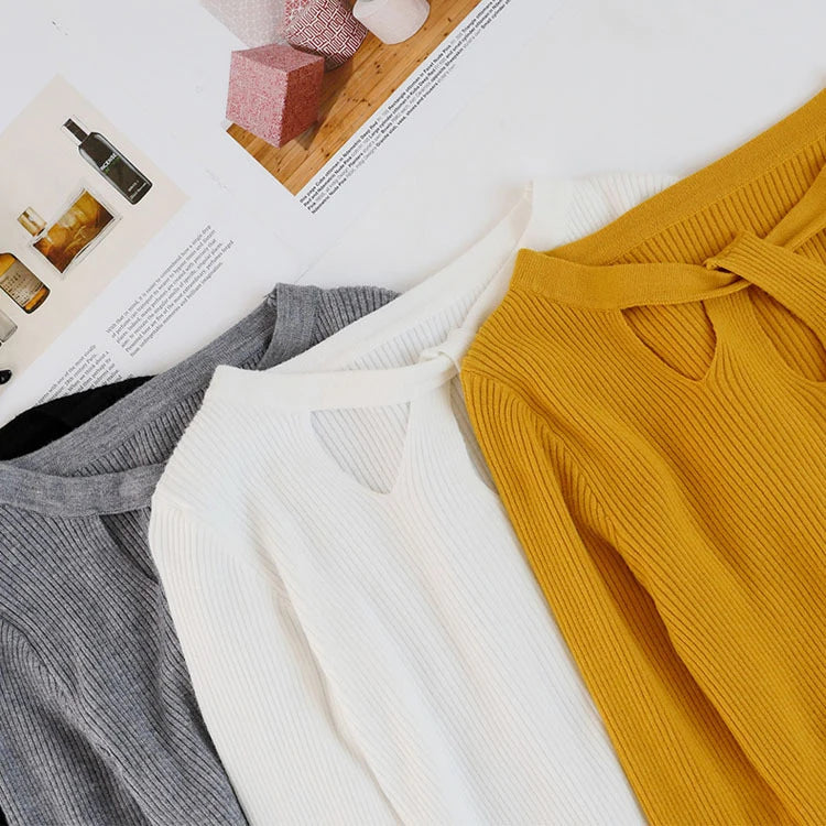 2025 Fashion Hollow Out Women Sweaters Autumn Winter Tops Slim Women Pullover Knitted Sweater Basic Solid Jumper Soft Warm Pull