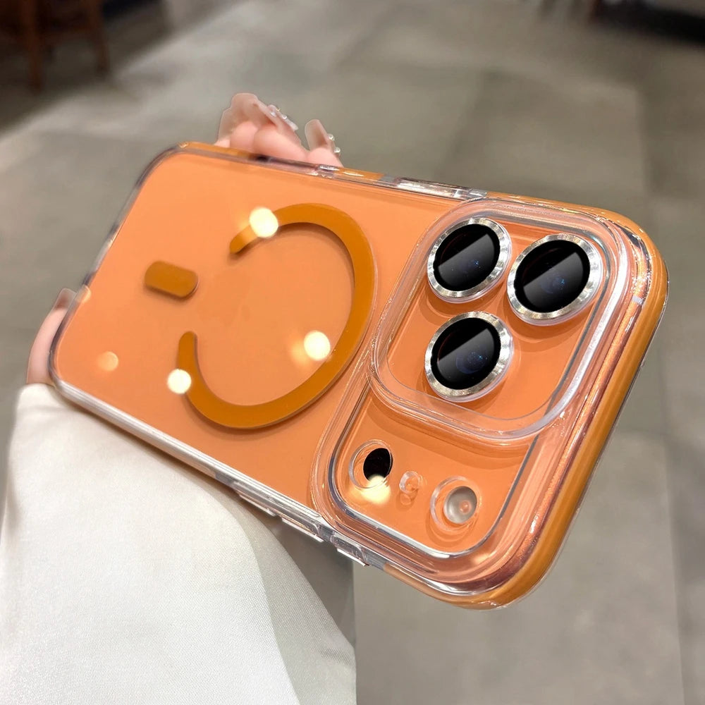 Glass Camera Protector Case for iPhone 17 13 14 15 16 Pro Max 16 Plus Magsafe Case Anti-knock Shockproof Clear 17Air 17Pro Cover.