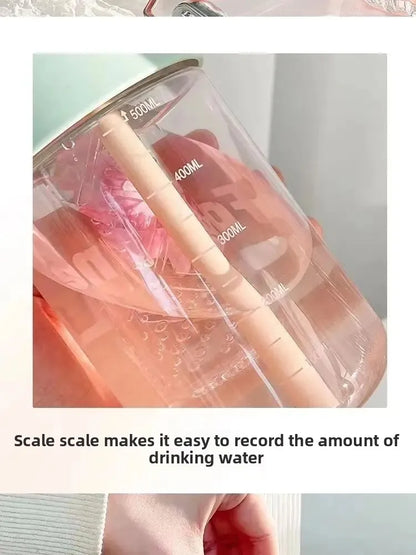 High Aesthetic Large Capacity Portable Sports Straw Cup for Girls Summer New Tea Separator Student Cup Water Bottle Gift.