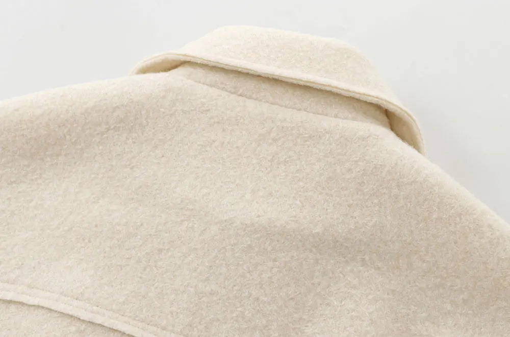 TRZA-Kurzjacke mit Taschen für Damen, Langarmmantel, Reißverschluss vorne, Damenoberbekleidung, schicke Oberteile, Mode.