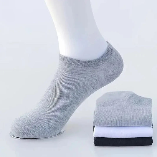 10/12/20/40 Pairs Men Boat Socks Business Sport Sweat Absorption Mature Summer Autumn Solid Color Soft Non Pilling Ankle Socks.