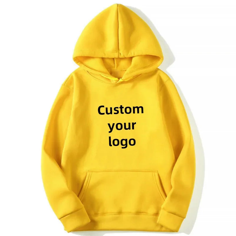 Customized hooded shirt for men and women, featuring photos and logos of your design. High end gifts in EU sizes.