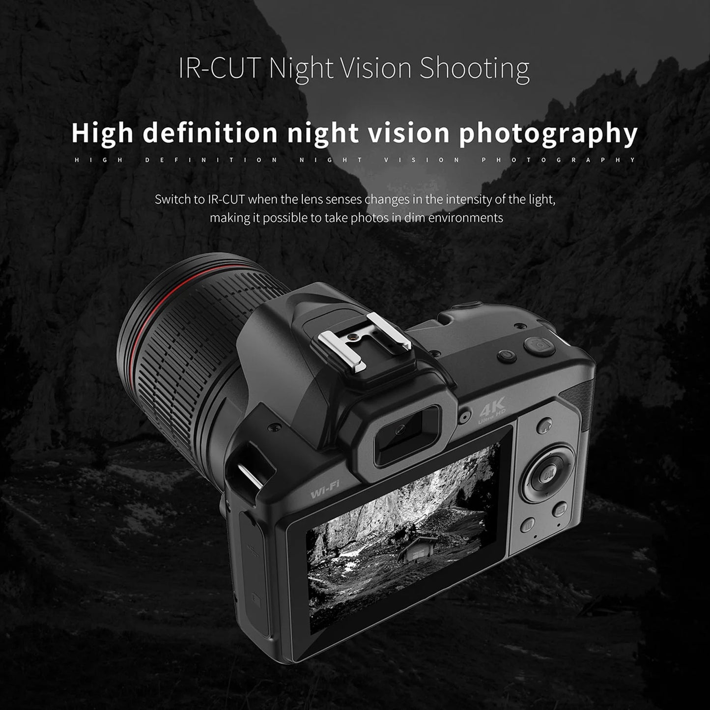 3 Inch IPS Digital Camera 4K 64MP Color Display 16X Digital Zoom HD Vlogging Digital Camera for Photography Video.