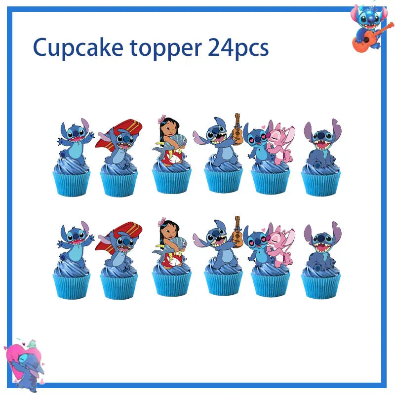 Disney Stich Geburtstag Party Dekorationen Blau Thema Geschirr Tischdecke Banner Hängende Spirale Für Kinder Event Liefert.