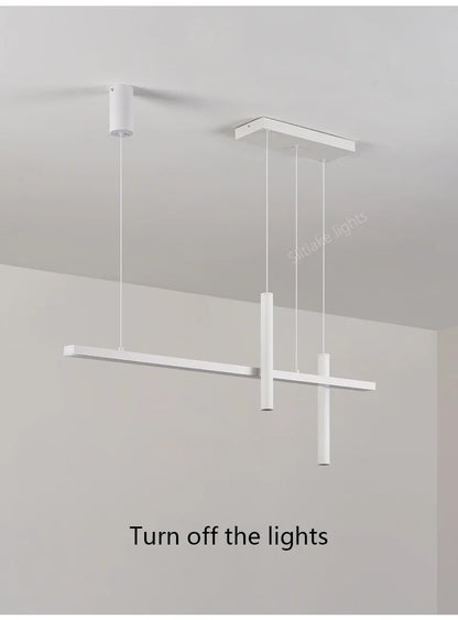 Neue Restaurant Kronleuchter moderne einfache Esszimmer Tisch Bar Lichter lange Streifen Scheinwerfer kreative Designer Pendelleuchten