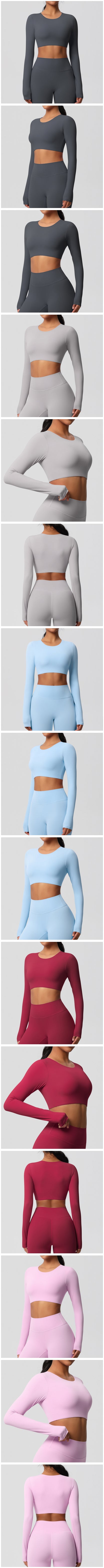 Yoga Suit Gym Sports Set Women Quick-Drying Fitness Set Female Tracksuit Running Workout Long Sleeve Sports Shirt Sportswear.