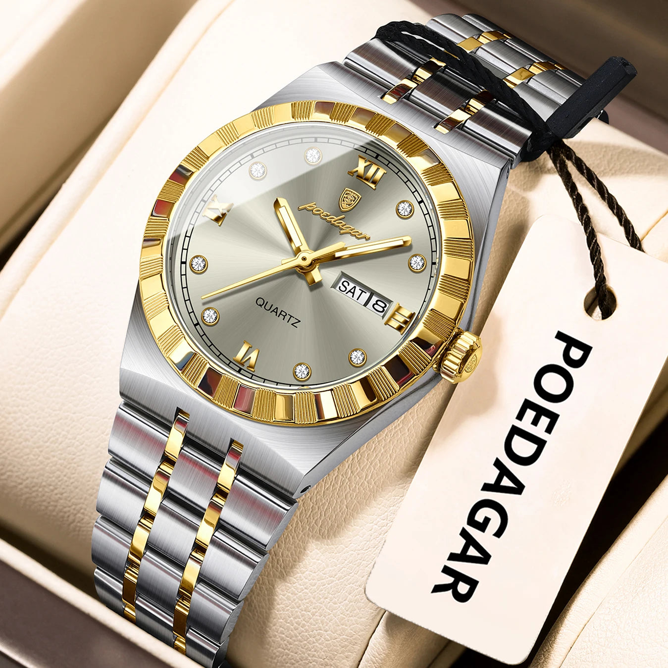 POEDAGAR Luxury Original Ladies Watch Luminous Waterproof Week Date Woman Wristwatch Stainless Steel Women Quartz Watches Female.