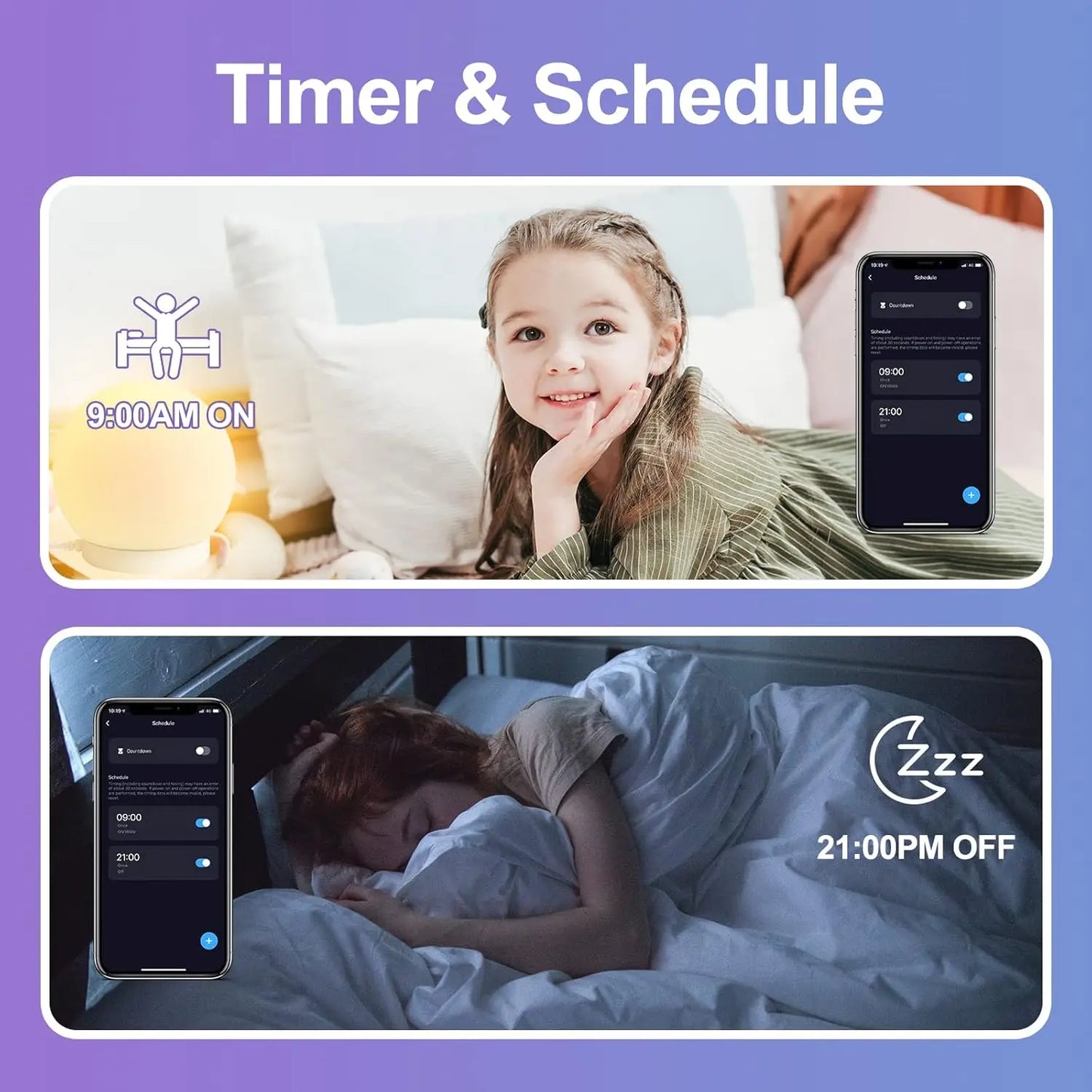 LED-Glühbirne E27 Bluetooth 9W 806LM Smart LED dimmbare Glühbirne, warmweiß (2700K) kaltweißes (6500K) Licht, 2St.