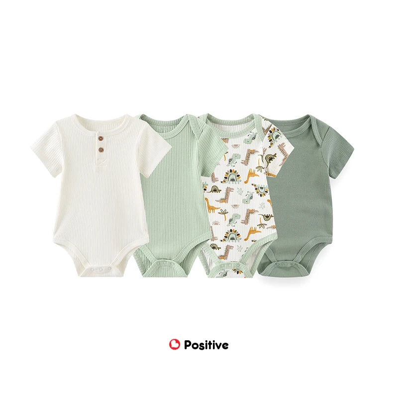 Kiddiezoom 4 Teile/los Unisex Baby Junge Mädchen Bodys Kurzarm Infant Onesies Erste Weihnachten Baby Kleidung.