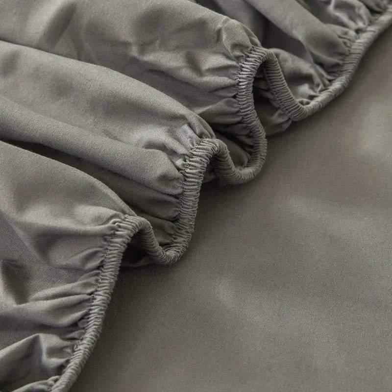 Brushed Mattress Cover Double/Queen Size Solid Color Fitted Sheet For Double Bed Anti-Mite 침대커버 200X220cm 매트리스커버 (No Pillowcase).