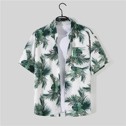 Shopee Popular Men's Loose-fit Hawaiian Vacation Beach Shirt Shorts Set Summer Casual Comfortable Clothing