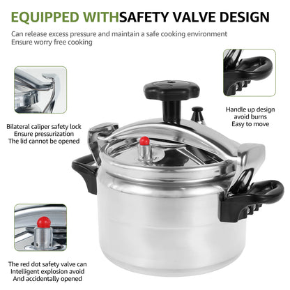 3-liter pressure cooker Aluminum alloy material with safety valve Anti scald handle for safe cooking Kitchen cookware accessory.