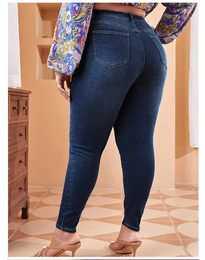 Plus Size Skinny Jeans for Women Full Length High Waist Women Jeans Stretchy Pencil Curve Women Jeans 200kgs Mom Jeans for Women.