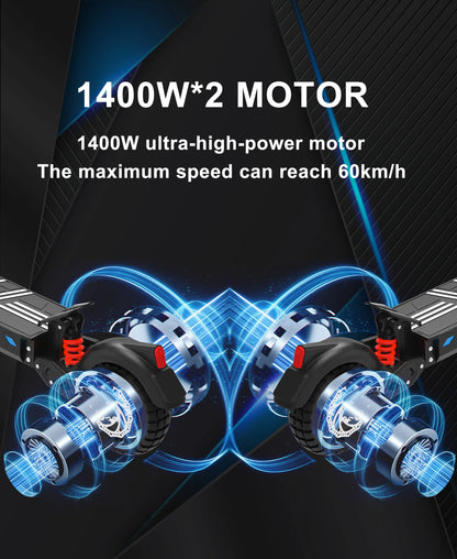 DriveTron DT10 Dual Electric E-Scooter 1400*2W Peak Power 48V20.8AH Battery 10‘’ City Tire Adult Electric Scooter