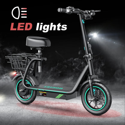 Bogist-M5 Pro Electric Scooter with Storage Basket, Inflatable Wheels, Front Shock Absorber, 500W, 48V, 15Ah, 12 Inch, New Upgra.