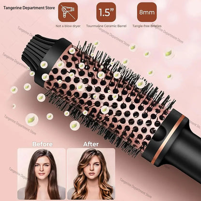 3 In 1 Ionic Hair Curler Straightener Professional Curling Iron Heated Hair Styling Brush Anti-Scald Thermal Brush Curl Wand.