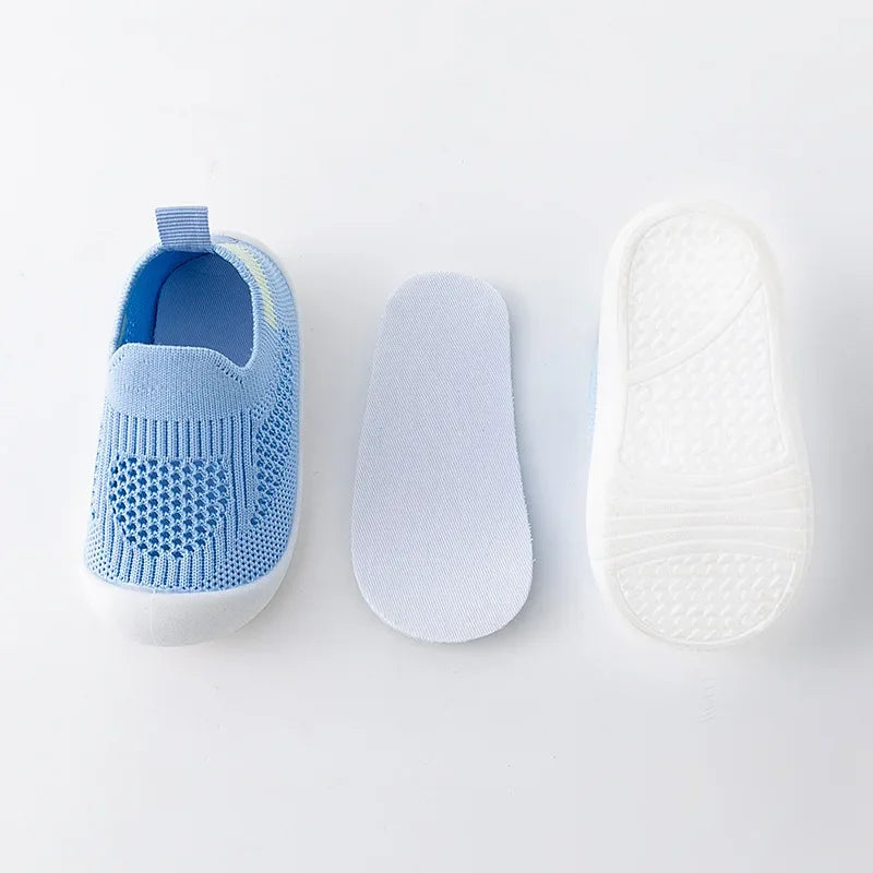 Spring Popular New Baby Shoes Mesh Knit Breathable Kid Girls Boys 0-3T Summer Slip-On Casual Sneakers Toddler Non-Skid Prewalker.