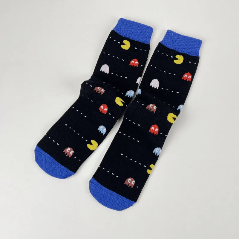 1 Pair Unisex Old School Game Sock Trendy Fashionable Suit In All Seasons For Daily Street.