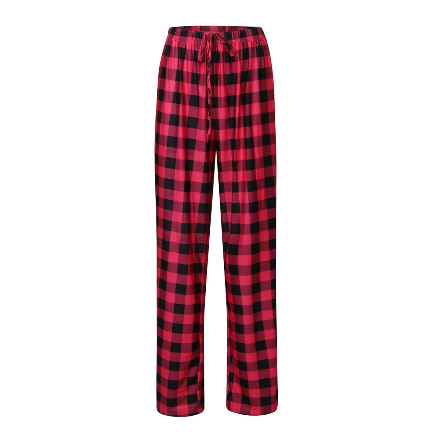 Frauen Weihnachten Pyjama Hosen Herbst Winter Plaid Gedruckt Hosen Mode Lässig Breite Bein Hosen Kleidung Streetwear