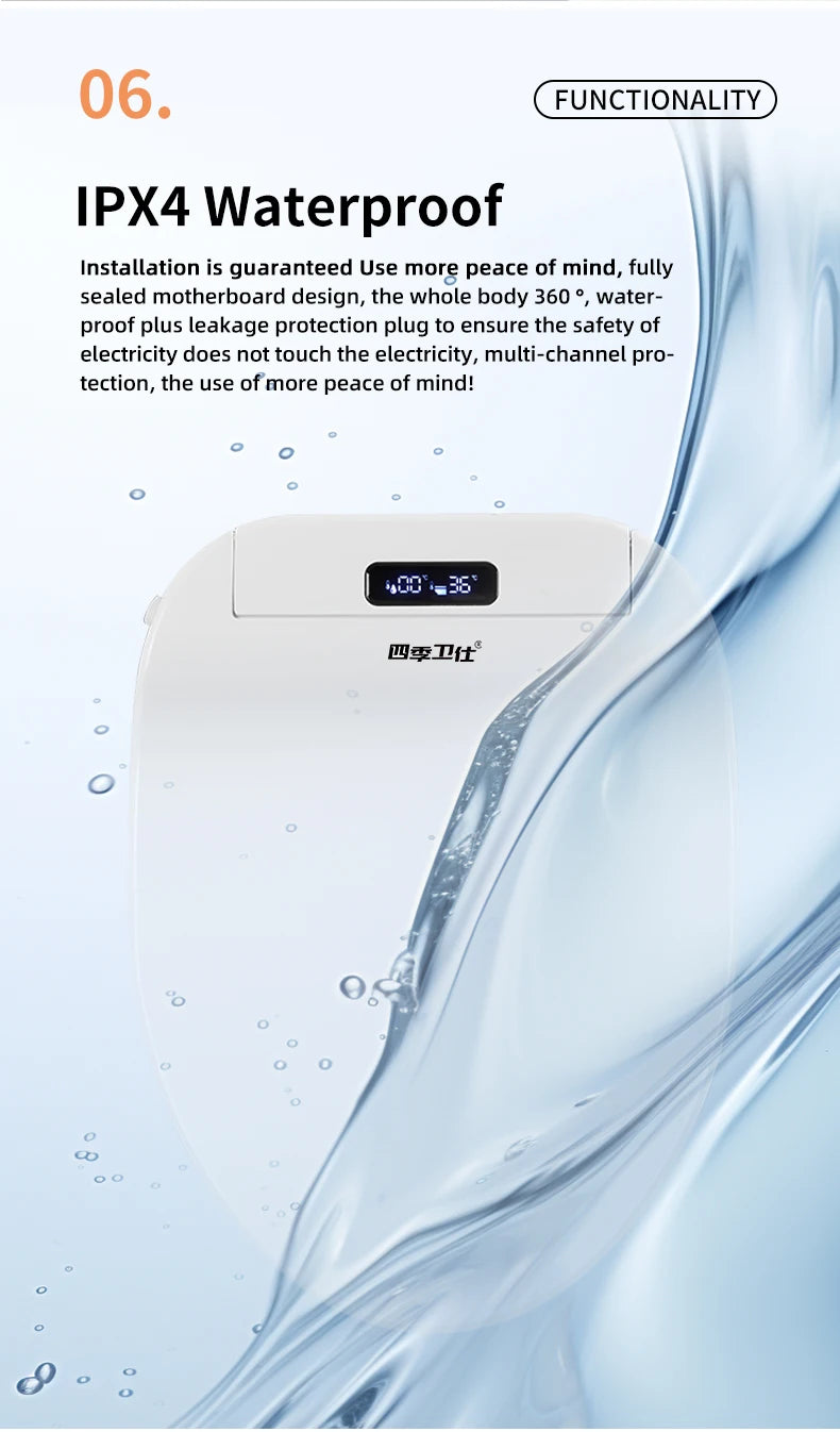 Intelligenter elektronischer Toilettensitzbezug – kabellose Fernbedienung, 3-in-1-Warmsystem, wassersparend – beheizt, trocken, waschen für modernes Badezimmer