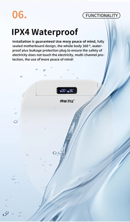 Intelligenter elektronischer Toilettensitzbezug – kabellose Fernbedienung, 3-in-1-Warmsystem, wassersparend – beheizt, trocken, waschen für modernes Badezimmer