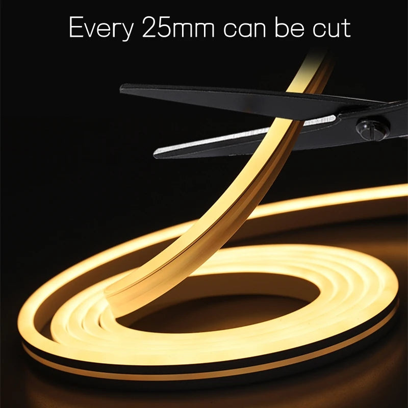 4x8mm Super Thin LED Neon Strip Light DC12V Flexible Waterproof Silicone Tube Diffuser Recessed Cabinet Bedroom Tape Neon Lights.