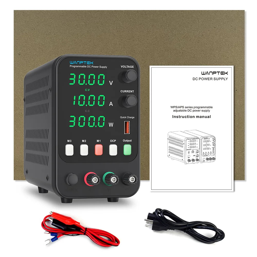 Wanptek 30V 5A 10A Switching Power Supply with 3 Groups Memory Storage Laboratory Work Regulated Power Supply Preset Current.