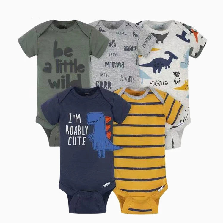 5 Pairs Neugeborenen Baby Body Kurzarm Infant Overall Kurzarm Baumwolle Overalls Neugeborenen Overall Kinder Baby Roup