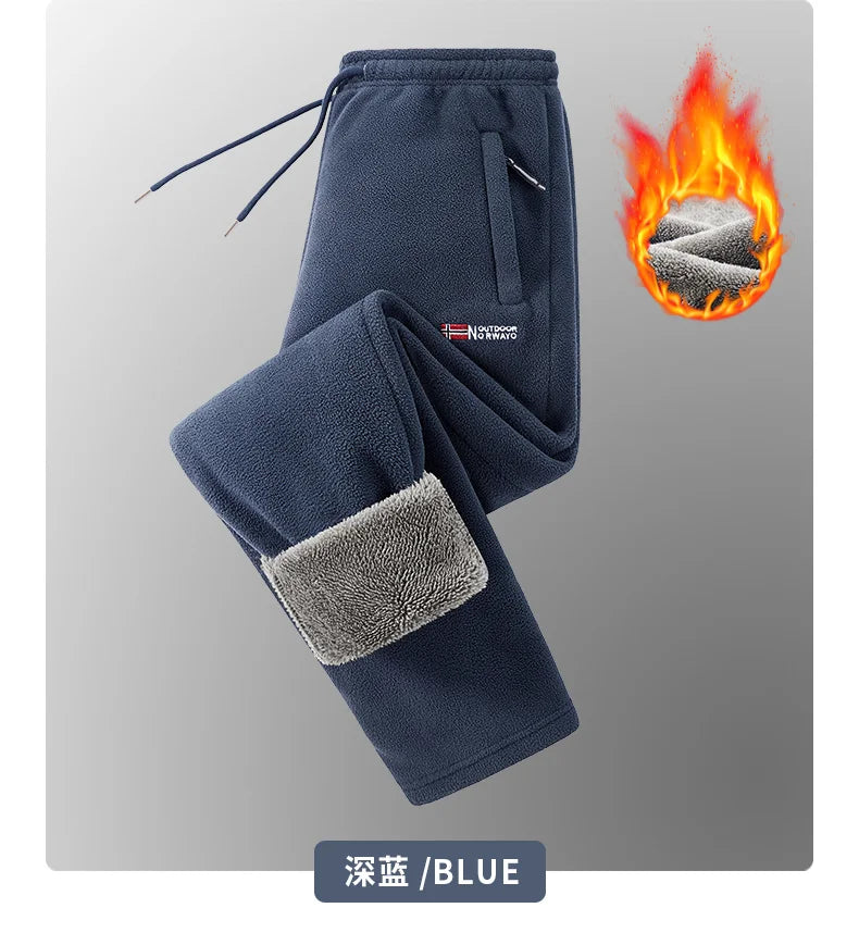 Winter Fleece Ski Pants Men's High Quality Extreme Cold Wool Thick Warm Trousers Women New 2025 Outdoor Camping Work Sweatpants.