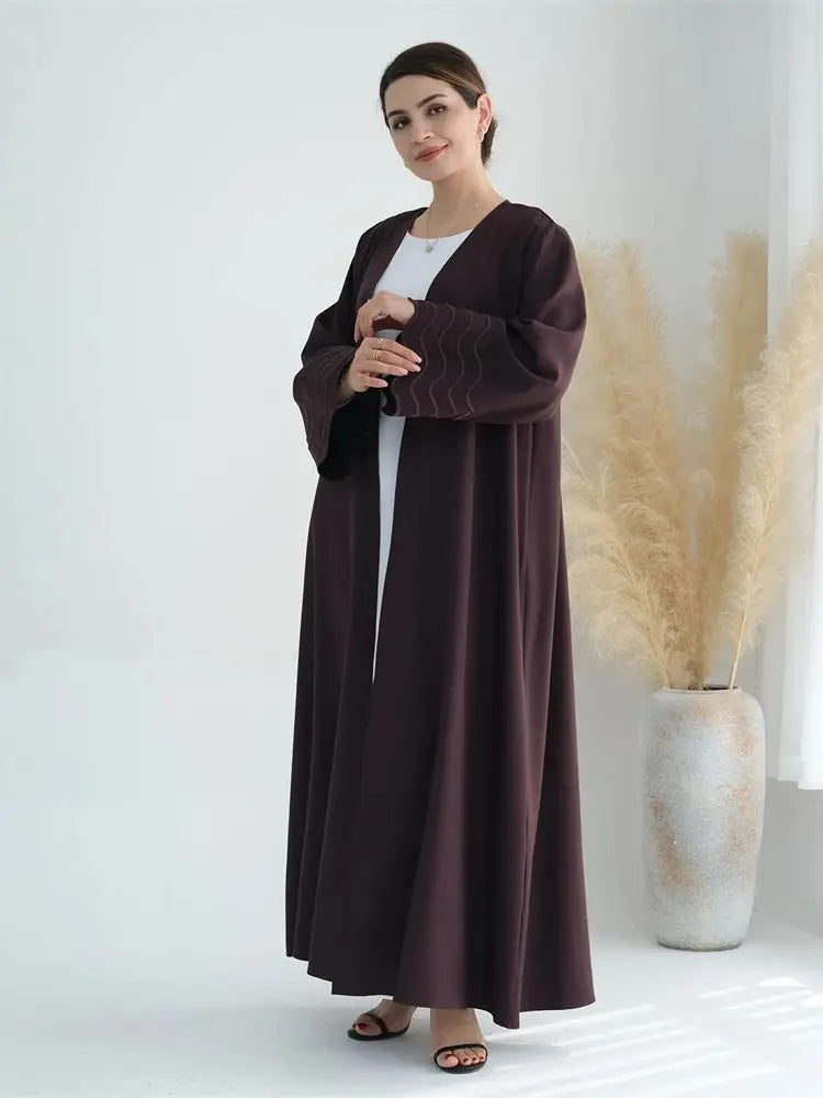 Ramadan Eid Women Coffee Dubai Khimar Abaya Damen Muslim Kimono Hijab Dress Set Kebaya Kaftan Djellaba Robe Femme Musulmane.