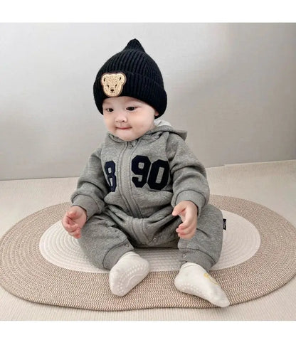 2024 herbst Baby Jungen Casual Print One Piece Langarm Strampler Infant Kleinkind Sport Overall.