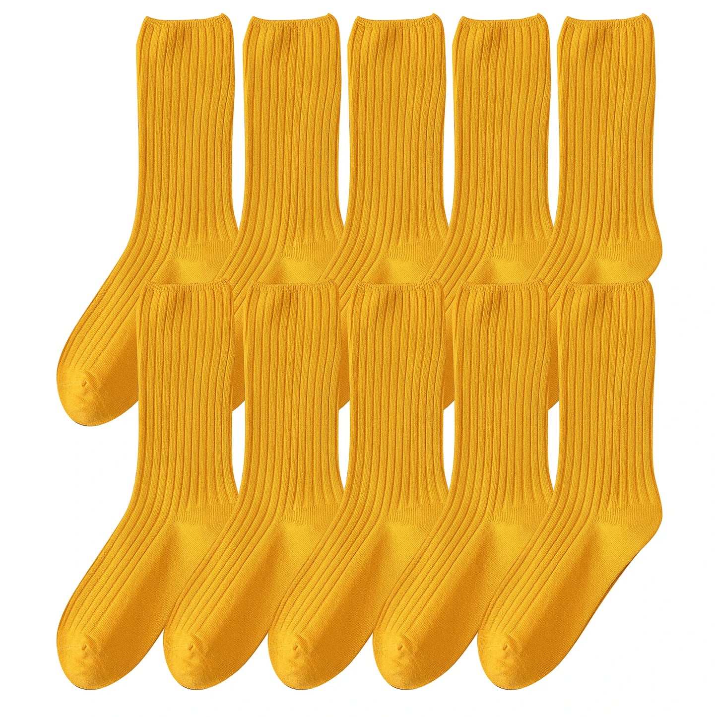 10Pairs Retro Women Cotton Loose Socks Autumn Winter Knitting Solid Color Long Black Pink Korean Japanese Student Girls