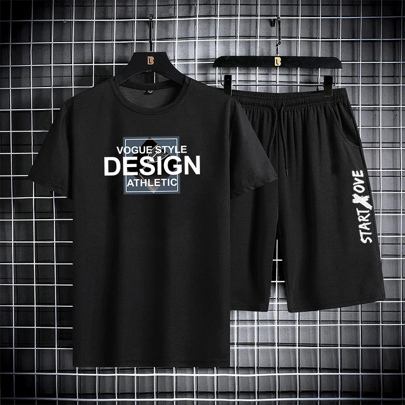 Summer Sets for Men Casual Comfortable and Breathable Short Sleeve Tshirt Shorts Outfit Stylish tracksuit men clothes for men.