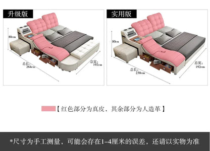 Master Under Storage Doppelbett Ästhetisches Master Nordic Multifunktionales Schlafzimmer Bettgestell Modernes Design Cama Casal Möbel