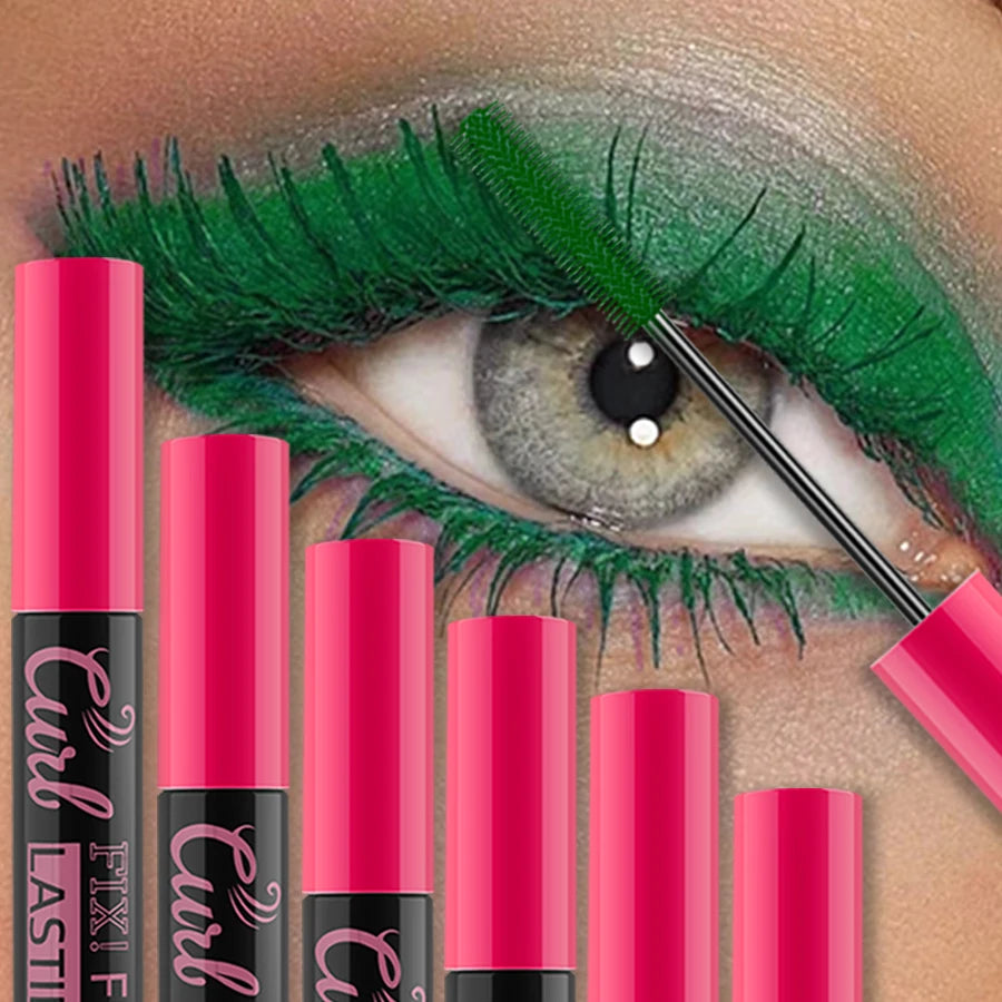 Multicolor Curling Mascara Waterproof Fast Drying Eyelashes Extension Lashes Korean Makeup Lasting White Blue Purple Mascara.