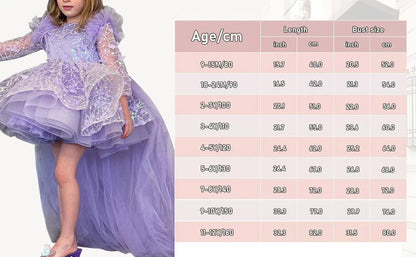 Luxuriöse Kinderkleidung, Babykleid zum ersten Geburtstag, Blumenkind-Hochzeitskleid, Mädchen-Karnevals-Performance-Kleidung.