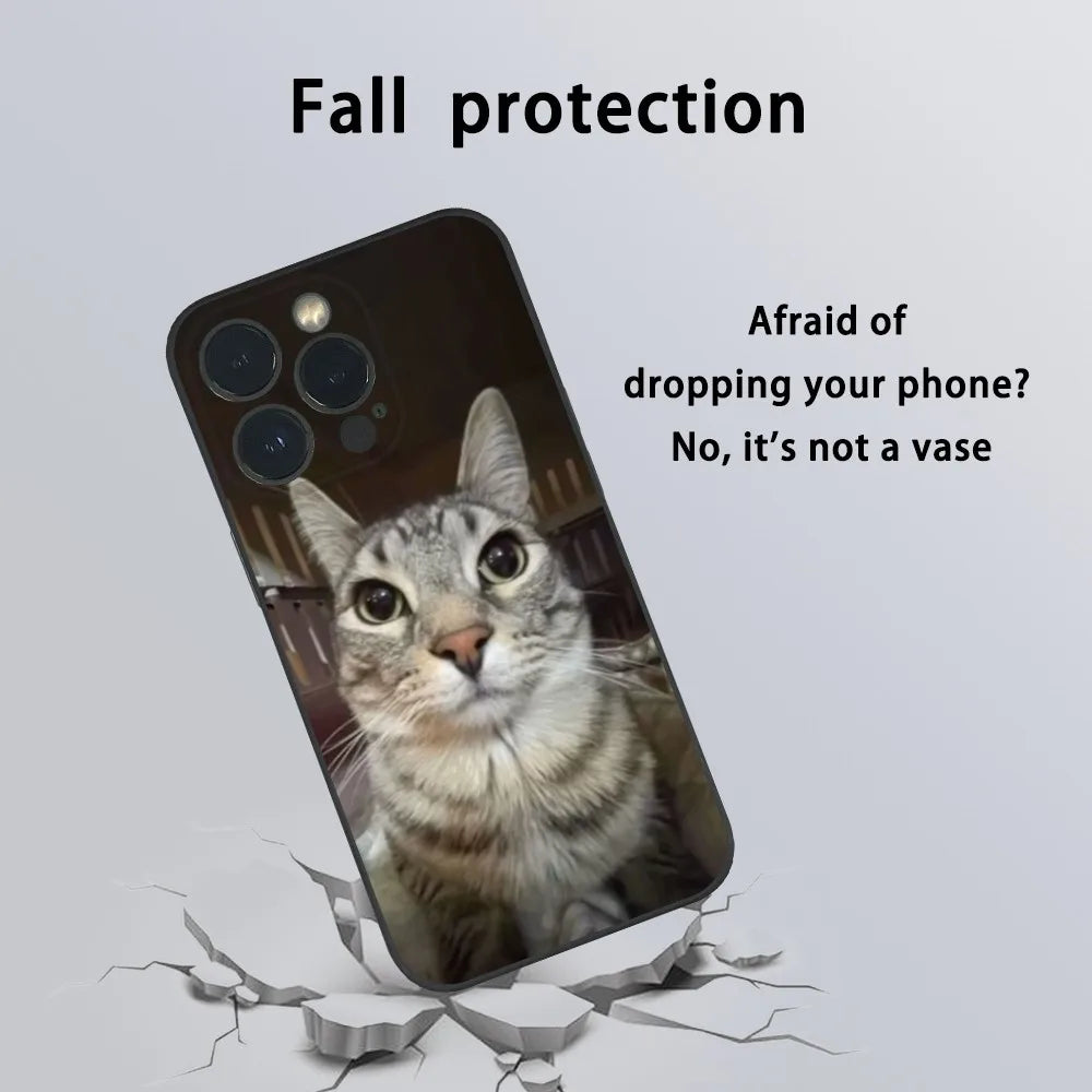 Pet Cat Funny memes Phone Case For iPhone 16 15 14 13 Pro Max Plus Mini Frosted Soft Shell Funda.