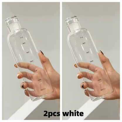 Newest Water Cup Sport Water Bottle With Time Scale Couple Plastic Portable Water Container Anti-drop Outdoor Water Bottle.