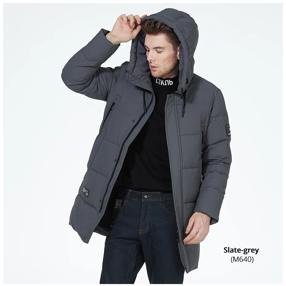 ICEbear 2023 winter jackets for men casual cotton coat mid-length Puffer parkas MWD3061D.
