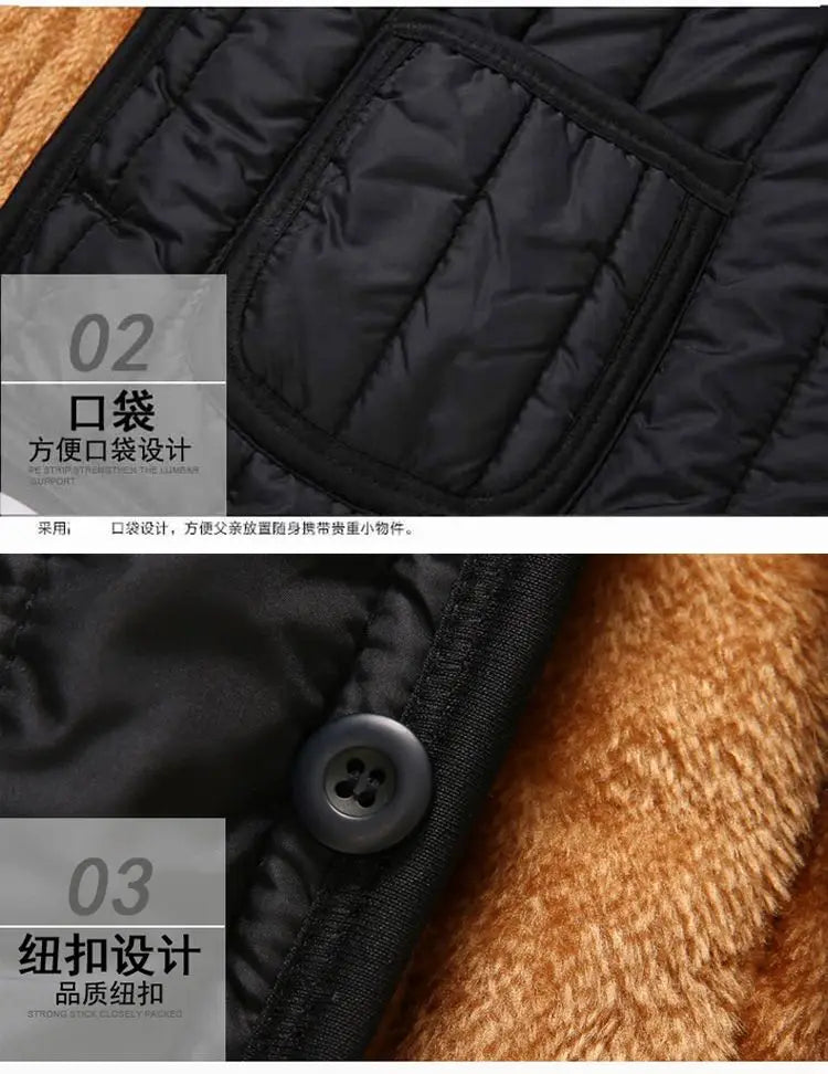 Short Velvet Thickened Labor-insured Cotton Jacket for Men's Winter Top Coat.