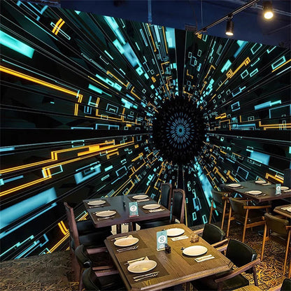 Custom Technology oriented KTV wallpaper private rooms 3D concave hexagonal wall panels e-sports room geometric home decoration