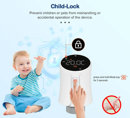 Smart Tuya WiFi/Zigbee TRV Thermostatic Head Radiator Valve Actuator Home Remote Temperature Controller Alexa Google Home Alice.