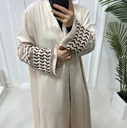 Autumn New Ramadan Open Embroidery Tassel Pink Kimono Abaya Dubai Luxury Muslim Islam Kaftan Dress Abayas Women Kebaya Caftan