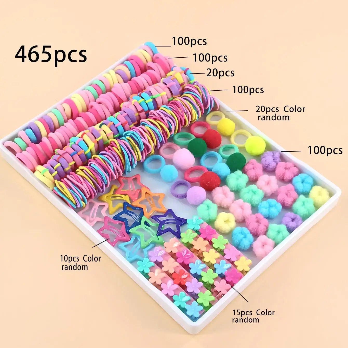 Girl Elastic Hair Bands Hair Pins Claw Clips Ponytail Hold Hair Tie Rubber Bands Scrunchie Hair Accessories Bands set for Girls.