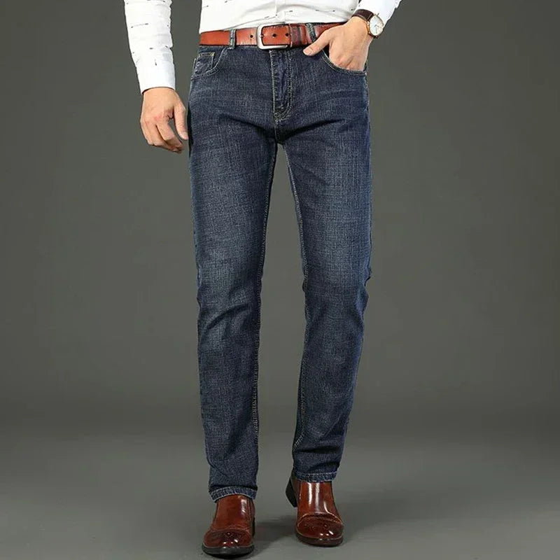 Luxury Men High Quality Pants Clothing Men Classic Business Casual Jeans 2025 New Male Fashion Blue Slim Stretch Denim Trousers.