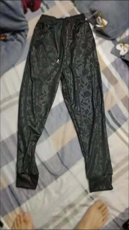 Spring Summer New Men Suits Simple Jacquard O-Neck Long Sleeve Thin T-shirts And Pants Two piece Set For Men's Trendy Outfits.