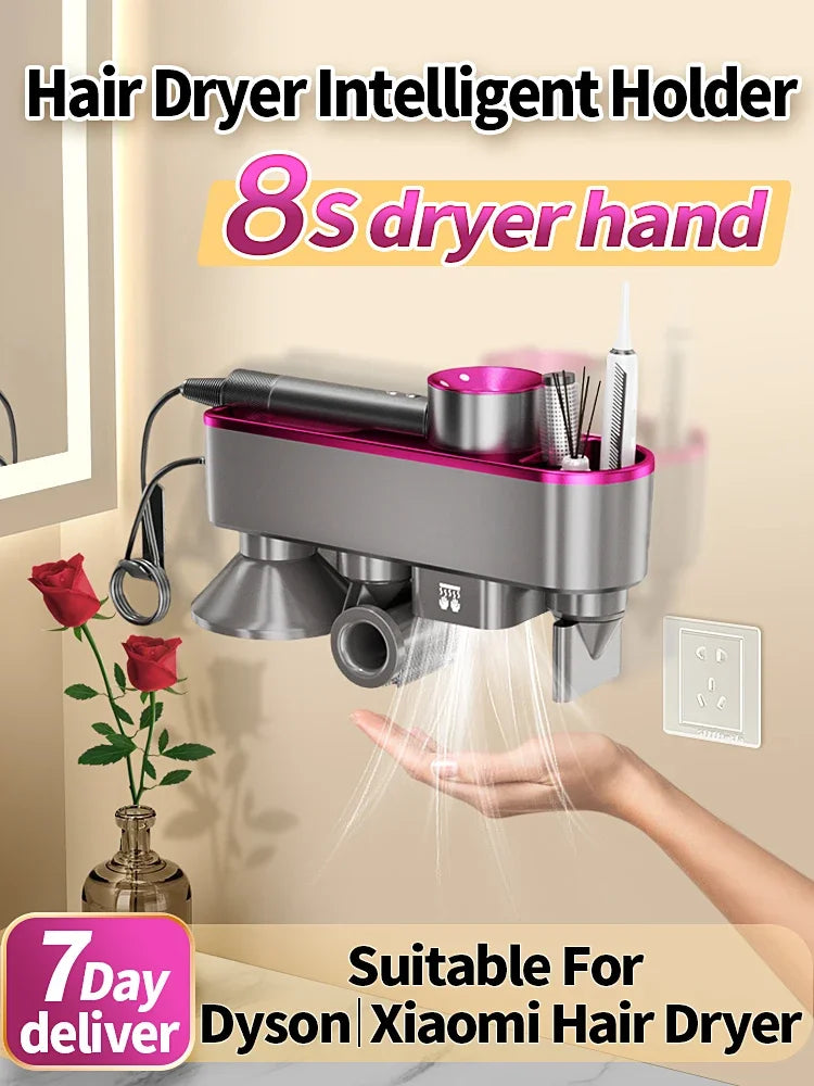 1600W Negative Ionic Hair Dryer For Dyson Hair Dryer Shelf 2 IN 1 Become Hand Dryer Whitout Drilling Hanger Household