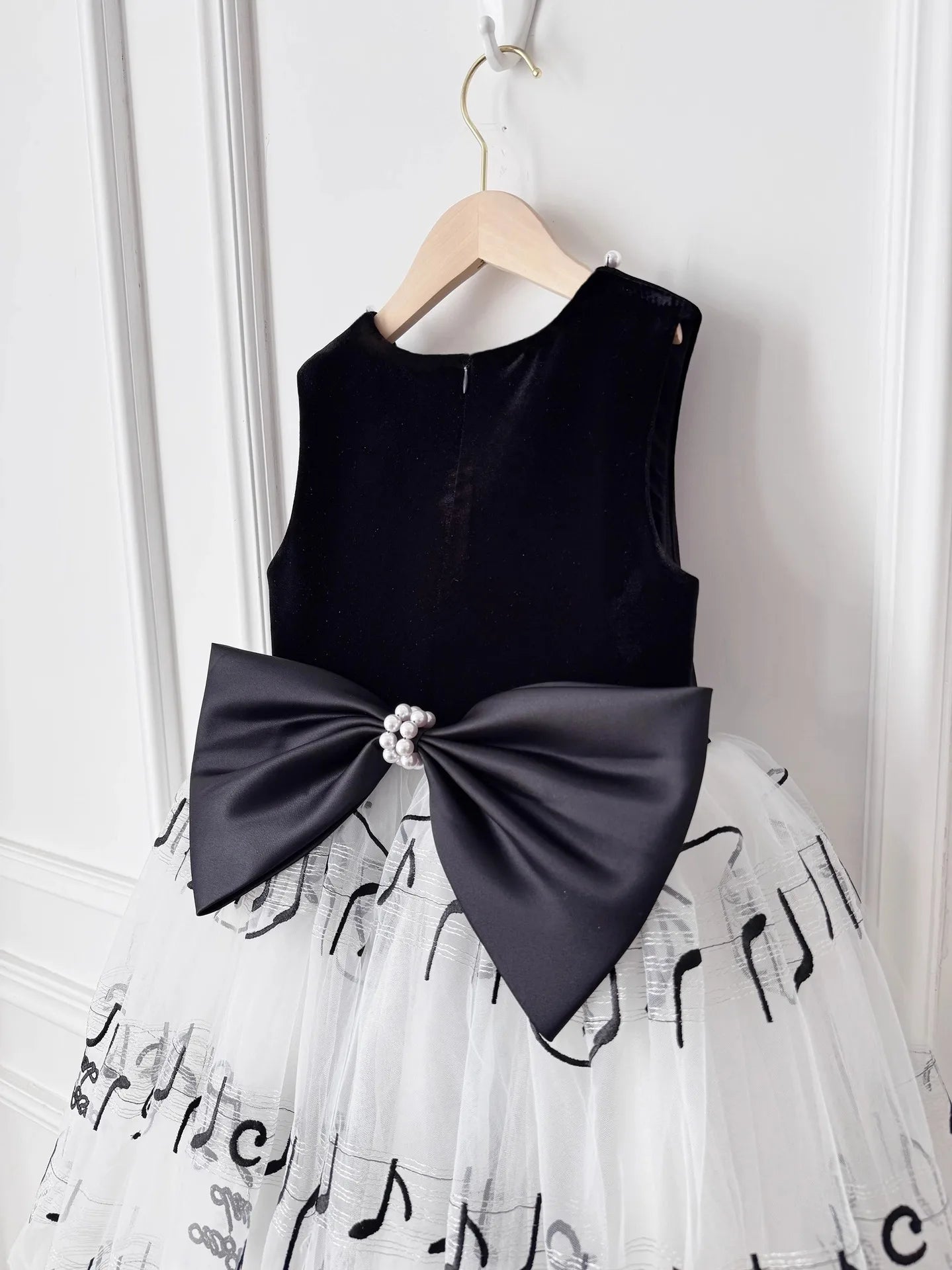 Gesticktes Tüllkleid für schwarze Mädchen, Perlenklavier, Performance-Kleid, Bühnenausstattung, Outfits, Sommer, Blumenspitze, formelle Kostümkleidung.