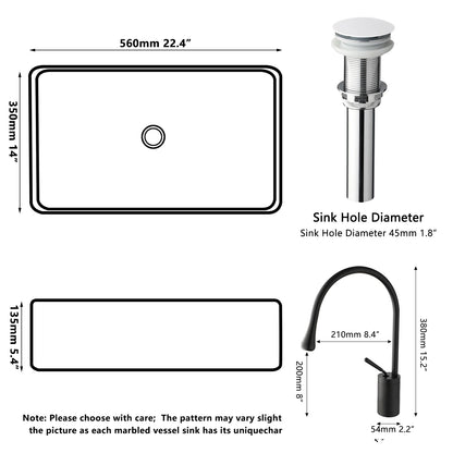 KEMAIDI Waschbecken-Set für Badezimmer, blaues Waschbecken, Deckmontage, Waschtisch-Waschbecken mit einem Griff, Aufsatzwaschbecken-Wasserhahn-Kombination