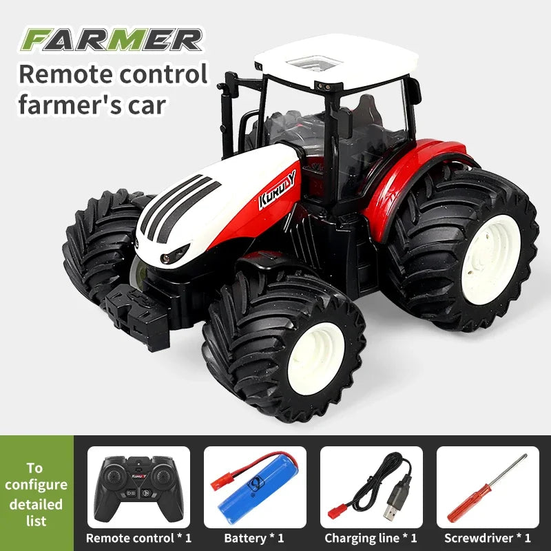 Remote Control Tractor RC Farm Truck Car Trailer 2.4G Farming Simulator Truck Miniature Farm Vehicle Toys Model Children Boy